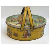 (A) Vintage Oval Tin with Handles ~ Old New York