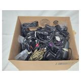 Box of Assorted Wires, Power Cords & more