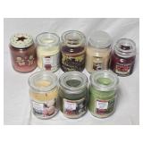 8 Candles in Glass Jars