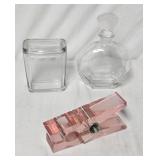 Clear Glass Decanter, Canister & 7ï¿½" Plastic