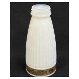 (B) Vintage Ribbed Milk Glass Black Pepper Shaker