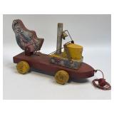 (B) Tug Boat Peg Leg Pete Gong Bell Metal Pull