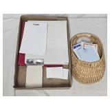 Wicker Wall Pocket, Note Pads & Binders