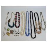 (B) Assorted Costume Jewelry Pieces Including