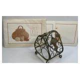 (E) Metal Wine Holder and Set of Still Life Place