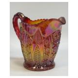 (A) Indiana Carnival Glass Pretty Iridescent Red