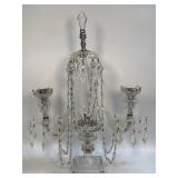 (E) 1920s Cut Crystal Girandole Table Candelabra