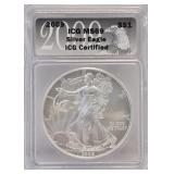 2009 $1 Silver Eagle ICG MS 69 ICG Certified