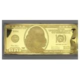 2004 Gold Plated $100 Note 1oz .999 Fine Silver