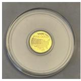 1/200th Oz .9999 Fine Gold Commemorative Round