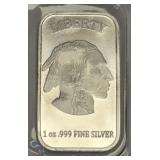 1 Oz Silvertowne Indian Head- Buffalo Bar .999