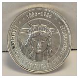 1986 Statue of Liberty 1 Troy oz. .999 Fine Silver