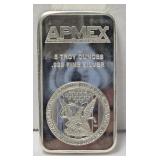 Apmex 5 Troy Oz .999 Fine Silver Bar