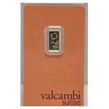 Valcambi Suisse 1 Gram 999.9 Gold Bar