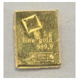 1 Gram 999.9 Fine Gold Bar