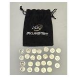 (25) 1 gram .999 Silver Mini Coins by Mint State