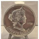 1988 1oz  Liberty Lobby Silver Eagle .999 Fine