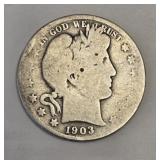 1903 US Barber Half-Dollar 90% Silver