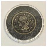 1854 Braided Hair Large Cent