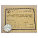 1963 Franklin Half Dollar 90% Silver With COA