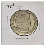 1912-D US Barber Half-Dollar 90% Silver