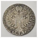 1780 Austria Maria Tharesa 3/4 oz Silver Thaler