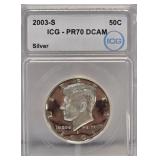 2003-S Kennedy Half-Dollar ICG-PR70 Deep Cameo