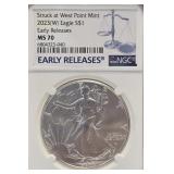 2023(W) Silver Eagle $1 MS70 West Point Mint