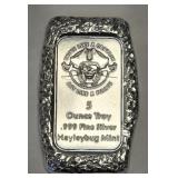 Hayleybug Mint 5 Troy Oz .999 Silver Hammered
