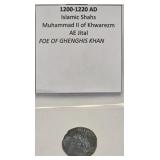 1200-1220 AD Islamic Shahs Coin Muhammad II of