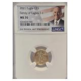 2021 $5 Gold Eagle Famiky of Eagles T-1 MS70