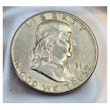 1951 Franklin Half Dollar 90% Silver