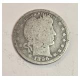 1896 Barber Quarter Dollar 90% Silver