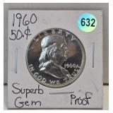 1960 Franklin Half Dollar 90% Silver