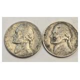 (2) 1943 Jefferson Nickels 35% Silver