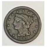 1844 Braided Hair Large Cent