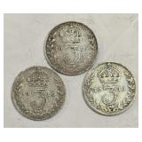 1916 & 18 King George V Sterling Silver Three