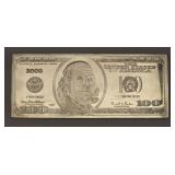 4 Troy Oz. .999 Fine Silver $100 Bill by The