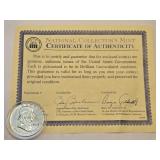1958 Franklin Half Dollar 90% Silver WIth COA