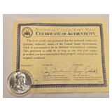 1963 Franklin Half Dollar 90% Silver With COA
