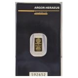 Argor-Heraeus 1gram 999.9 Fine Gold