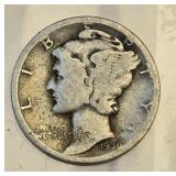 1936 Mercury Dime 90% Silver