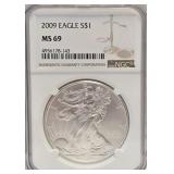 2009 $1 Silver Eagle MS 69