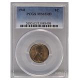 1941 Lincoln Wheat Cent PCGS MS65RD
