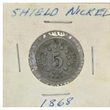 1868 Shield Nickel