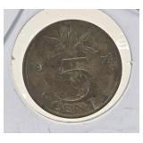 1974 Netherlands 5 Cent Coin