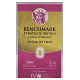 1/4 grain .999 24K Gold Bar Benchmark Strategic