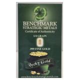 1/4 Grain .999 Lucky Gold Bar Benchmark Strategic