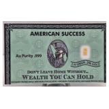 1/4 Grain .999 American Success 24K Gold Bar