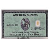1/4 Grain .999 American Success 24K Gold Bar